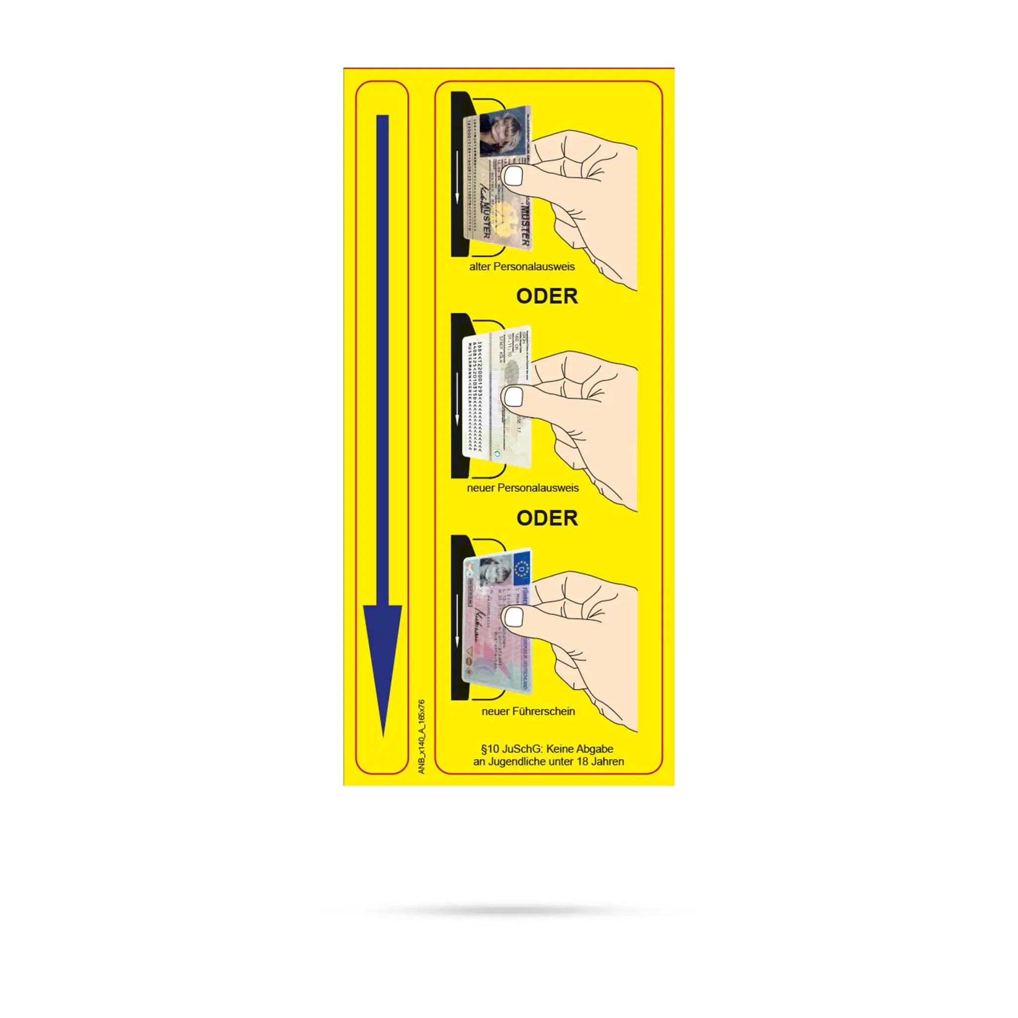 Sticker motif - "Sticker document reader proof of age"
